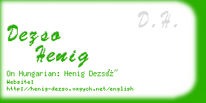 dezso henig business card